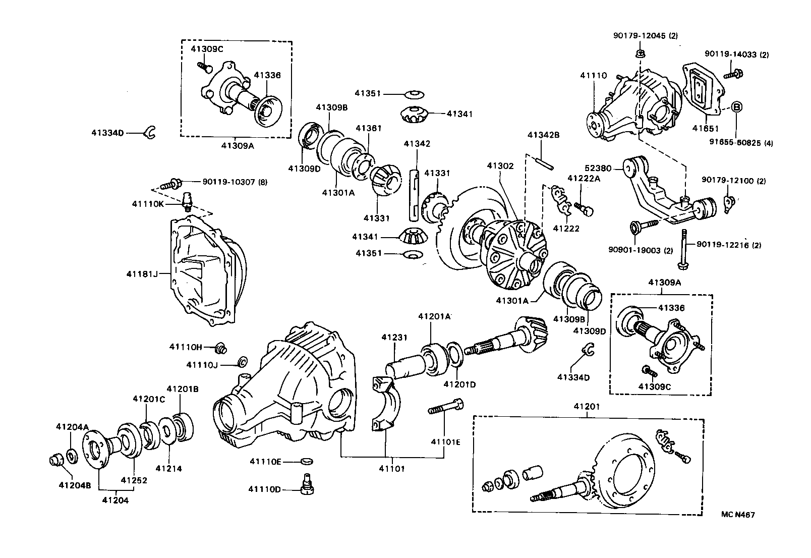 41101-32040 CARRIER SUB-ASSY, DIFFERENTIAL, REAR product image