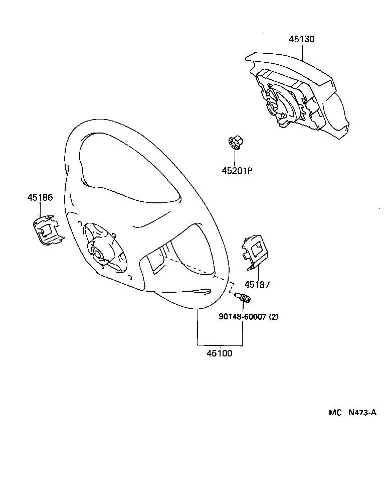 45100-33010-B0 WHEEL ASSY, STEERING product image