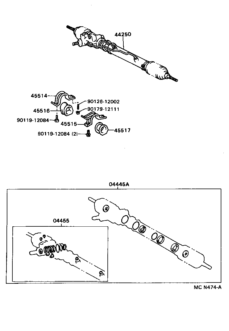 04445-28041 GASKET KIT, POWER STEERING GEAR(FOR RACK & PINION) product image