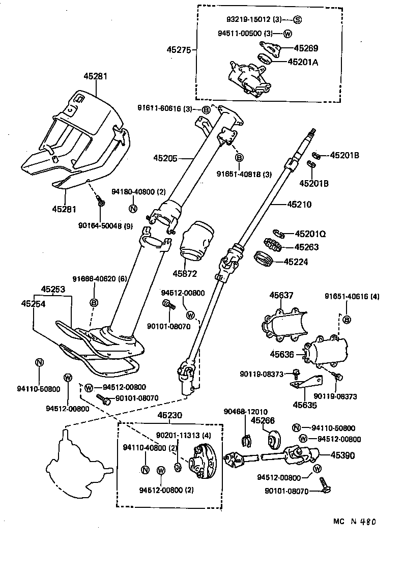 45307-26090 BRACKET, STEERING COLUMN, UPPER product image