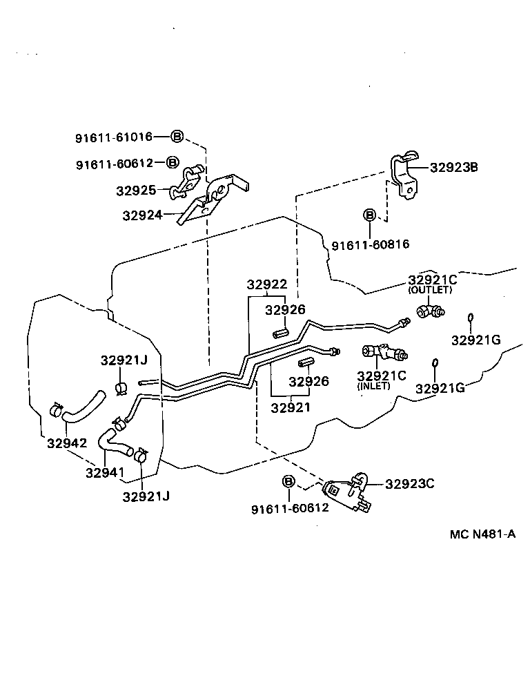 Toyota 32909-34060 CLAMP, FLEXIBLE HOSE, NO.1