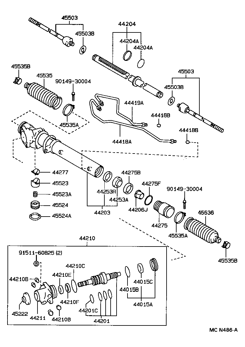 44203-26080 HOUSING SUB-ASSY, POWER STEERING RACK product image