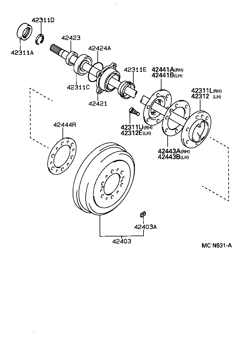 42431-34010 DRUM SUB-ASSY, REAR BRAKE product image