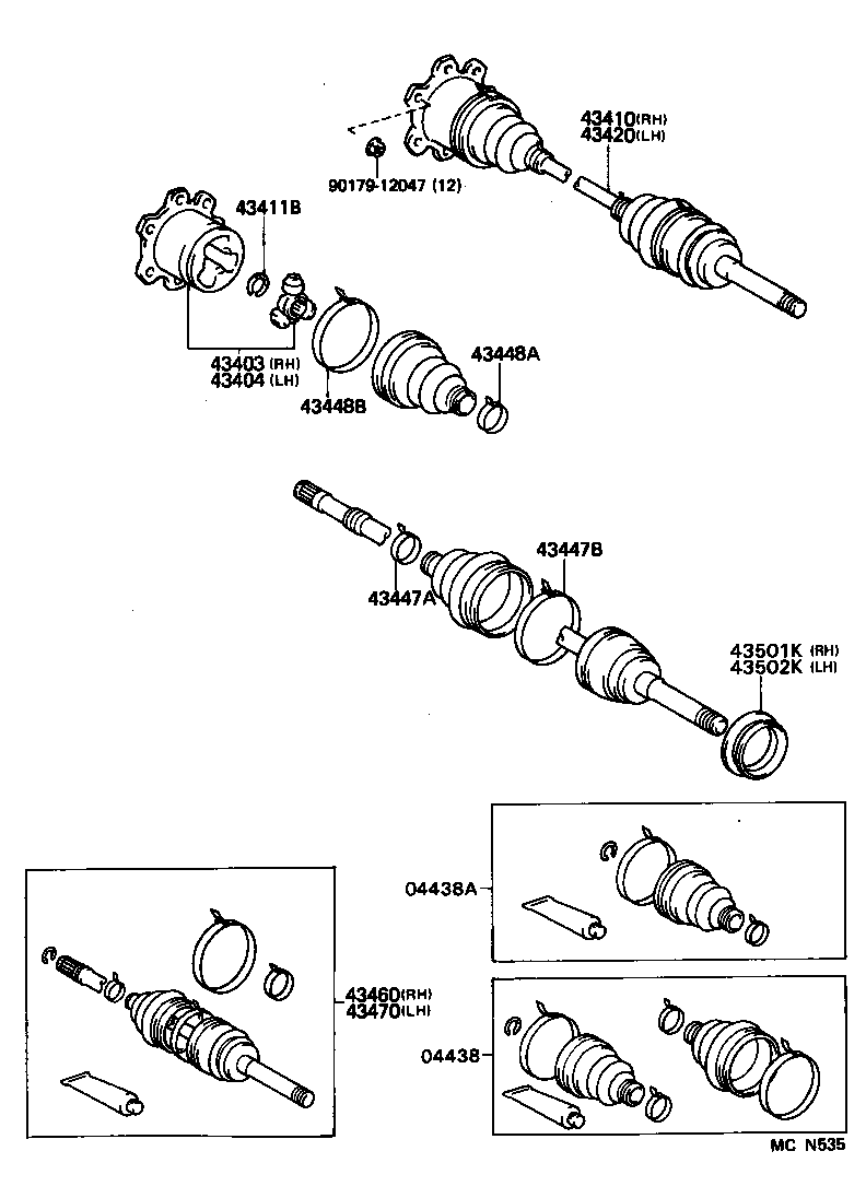 43430-34010 SHAFT ASSY, FRONT DRIVE, RH product image