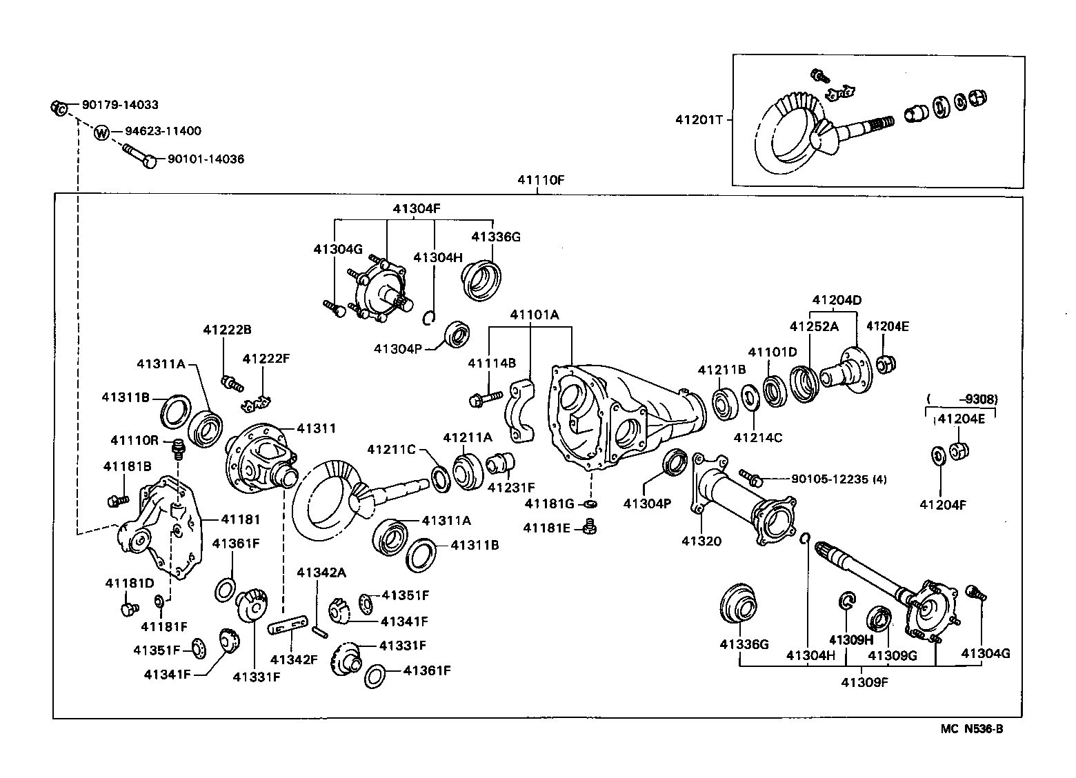 Toyota 41201-80080 FINAL GEAR KIT, DIFFERENTIAL, FRONT