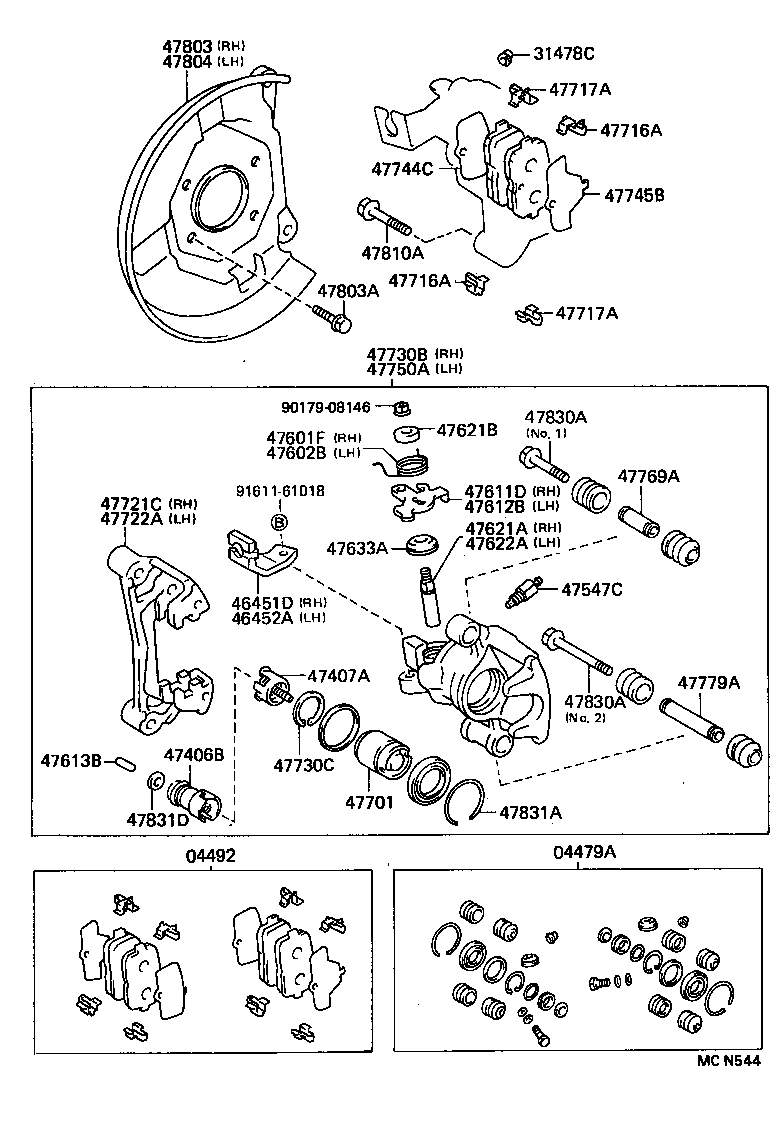 47744-16020 SHIM, ANTI-SQUEAL, NO.1(FOR REAR DISC BRAKE) product image