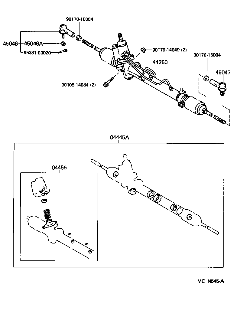44250-33121 GEAR ASSY, POWER STEERING(FOR RACK & PINION) product image