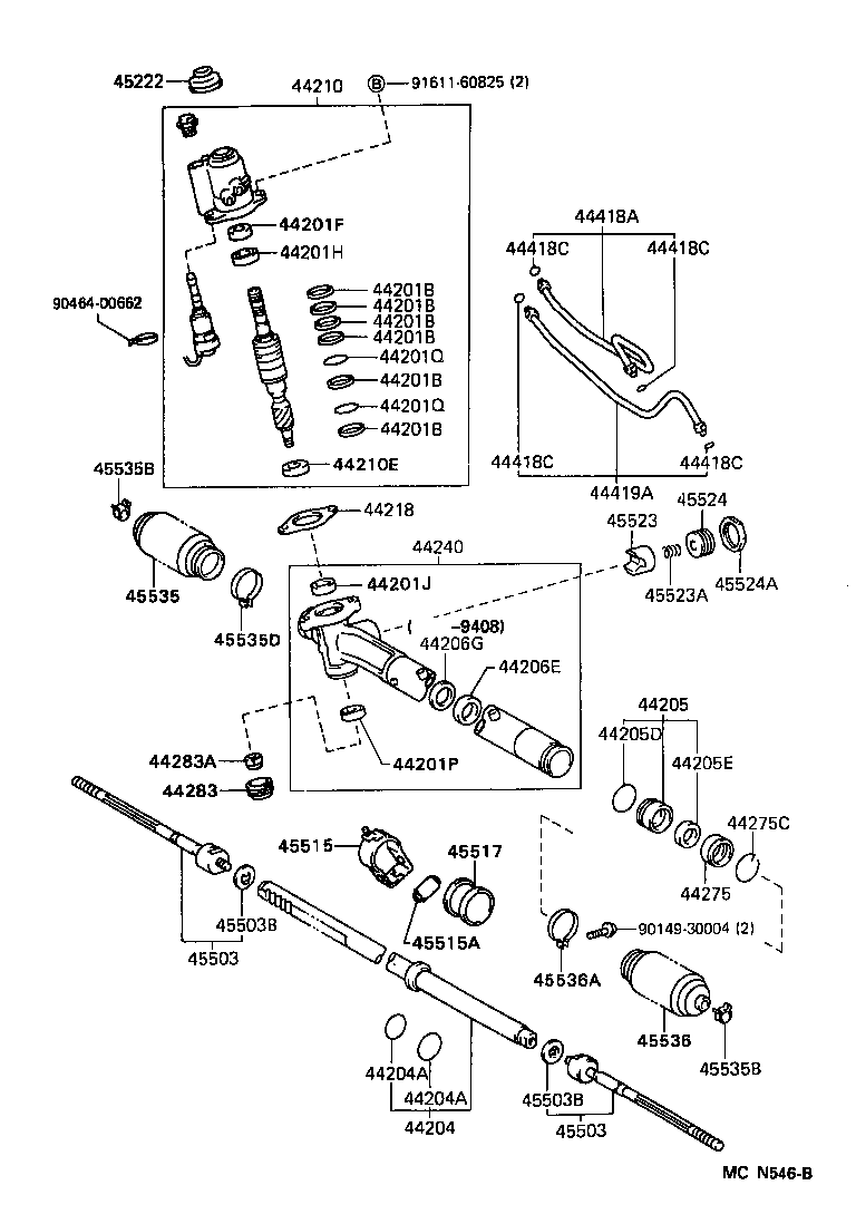 44250-33110 GEAR ASSY, POWER STEERING(FOR RACK & PINION) product image