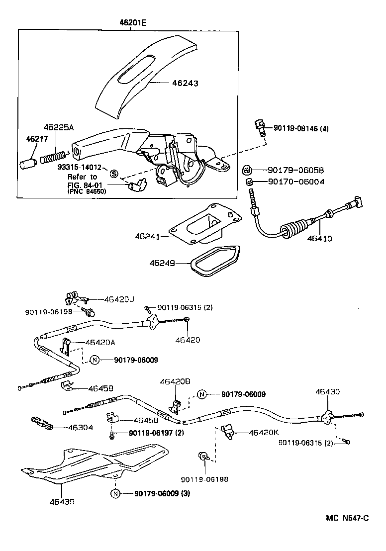 46503-33010 PLATE SUB-ASSY, PARKING BRAKE, RH product image