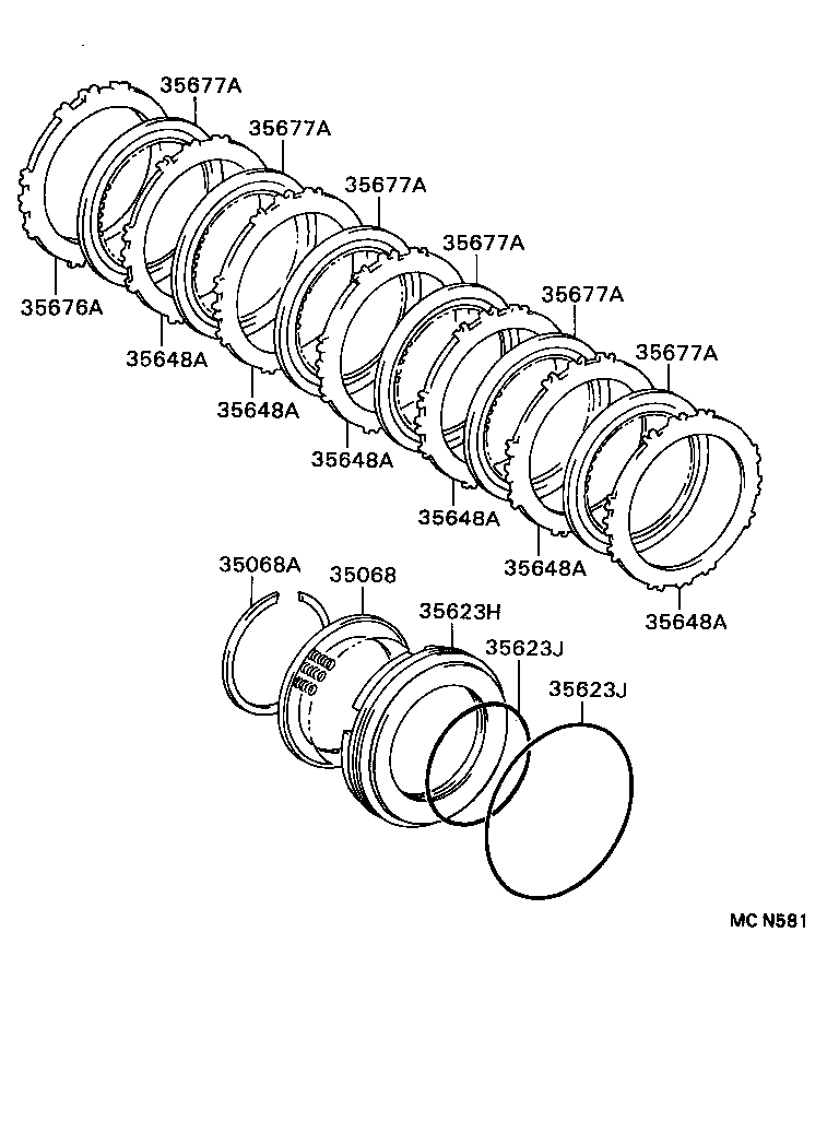 35623-20030 PISTON, 1ST & REVERSE BRAKE product image