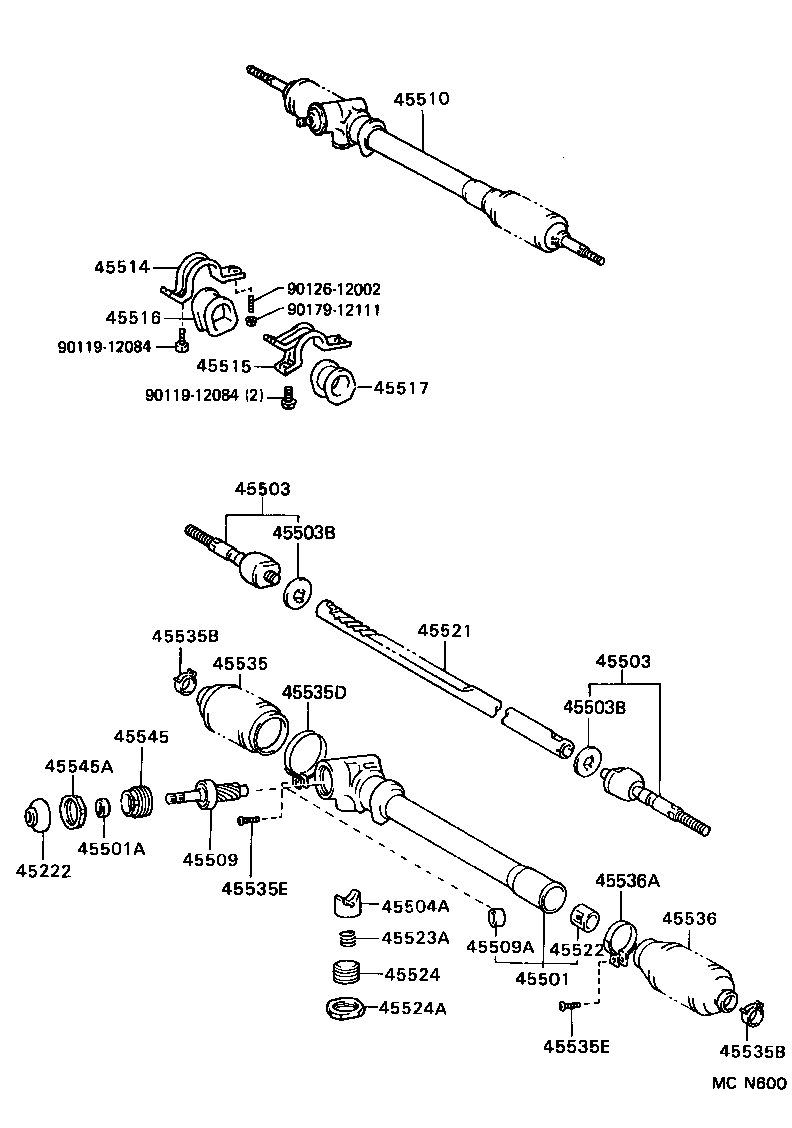 04445-28041 GASKET KIT, POWER STEERING GEAR(FOR RACK & PINION) product image