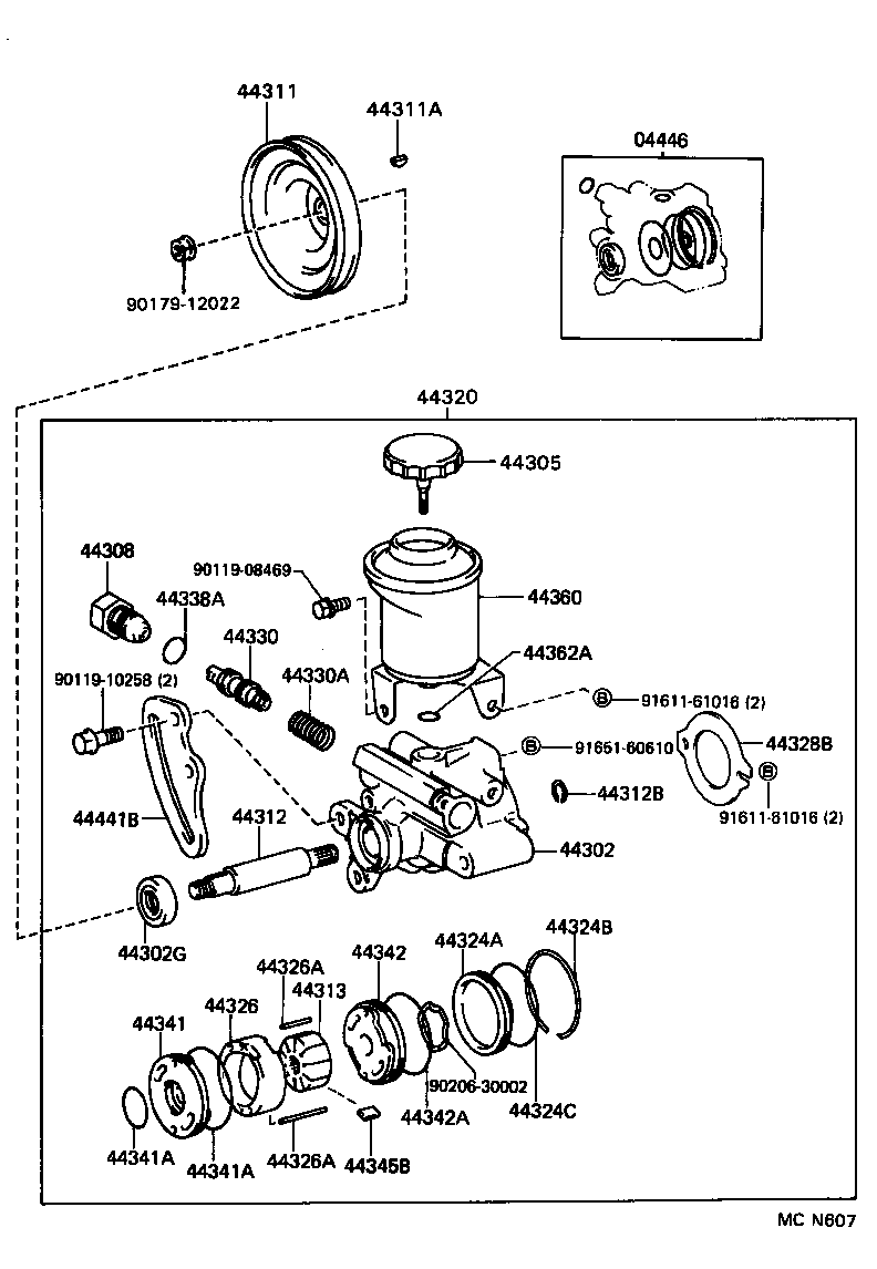 04446-06010 GASKET KIT, POWER STEERING PUMP product image