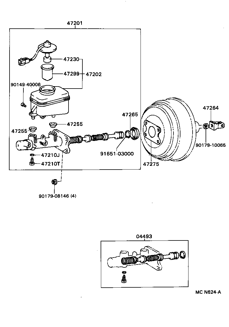 47201-34031 CYLINDER SUB-ASSY, BRAKE MASTER product image