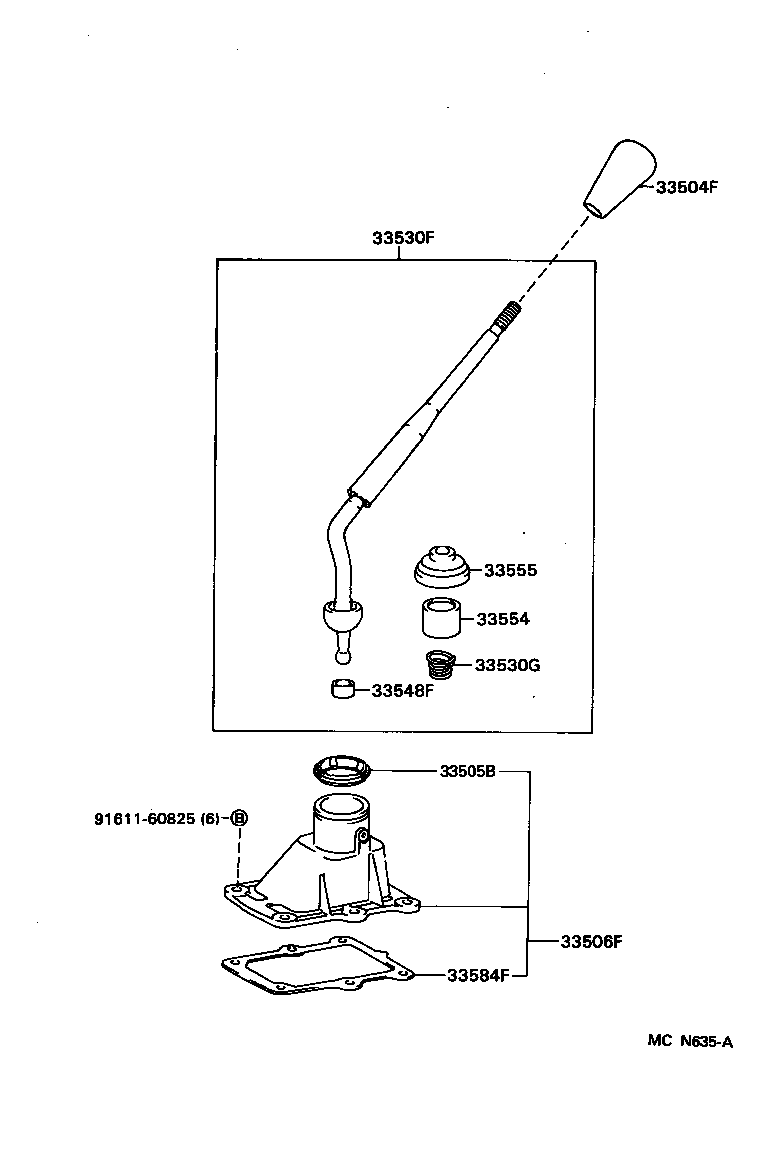 Toyota 33530-34050 LEVER ASSY, SHIFT (FOR FLOOR SHIFT)
