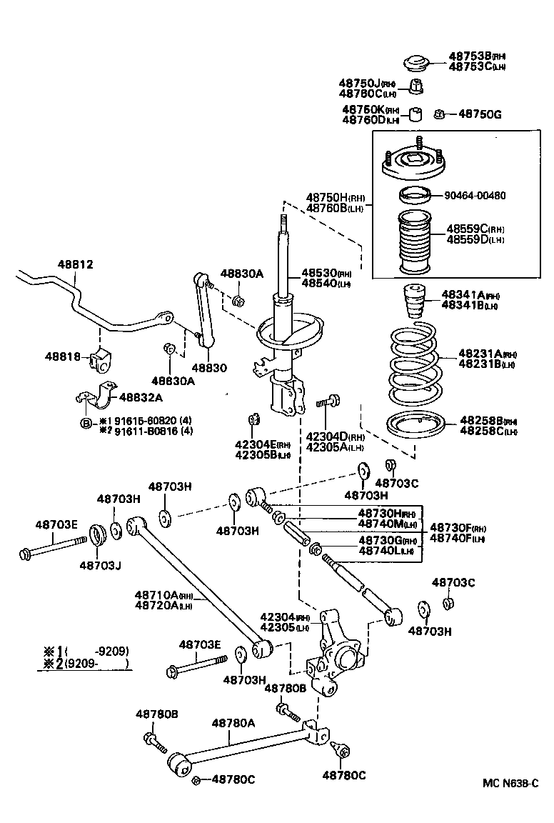 42305-20200 CARRIER SUB-ASSY, REAR AXLE, LH product image