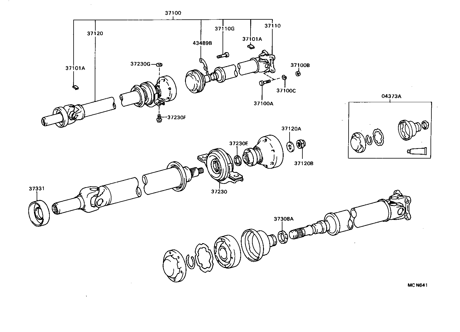 37100-20380 SHAFT ASSY, PROPELLER W/CENTER BEARING product image