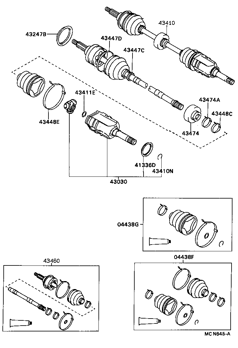 43410-32201 SHAFT ASSY, FRONT DRIVE, RH product image
