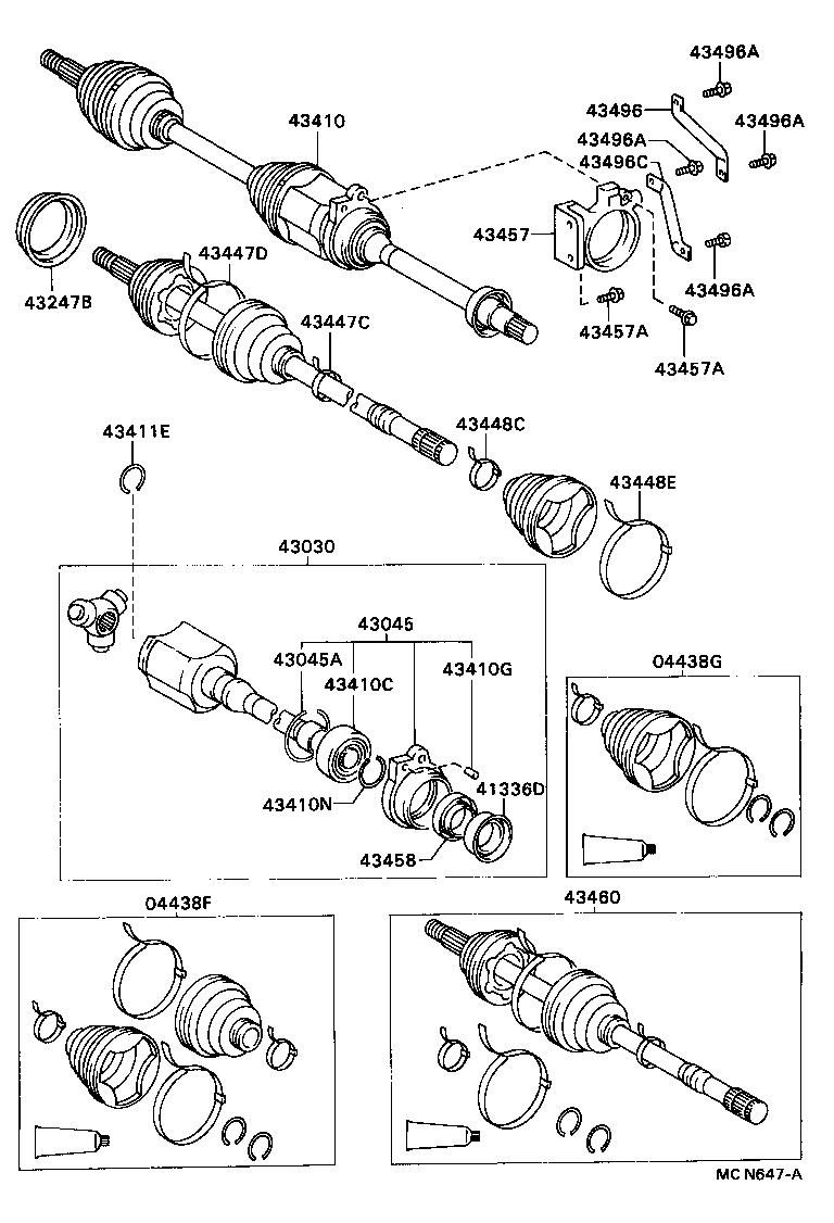 43410-32201 SHAFT ASSY, FRONT DRIVE, RH product image