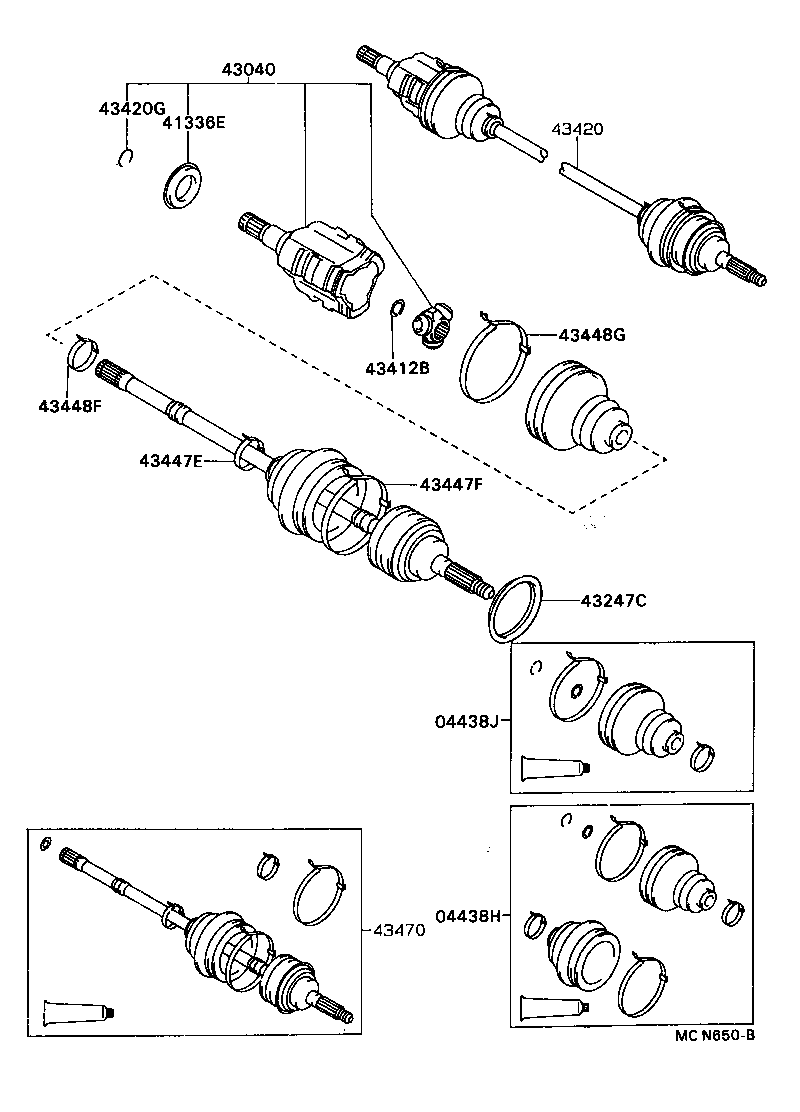 43410-32201 SHAFT ASSY, FRONT DRIVE, RH product image