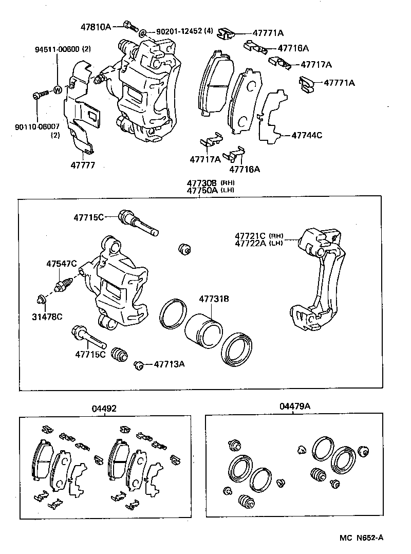 Toyota 04466-60020 PAD KIT, DISC BRAKE, REAR