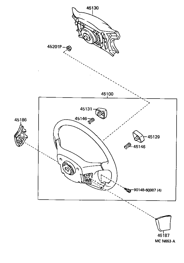 45107-16010 WIRE SUB-ASSY, HORN BUTTON product image