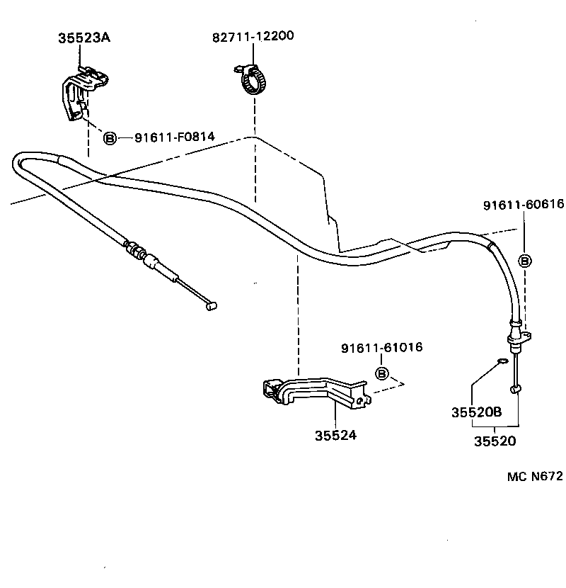 35523-34020 CLAMP, THROTTLE CABLE, NO.1 product image