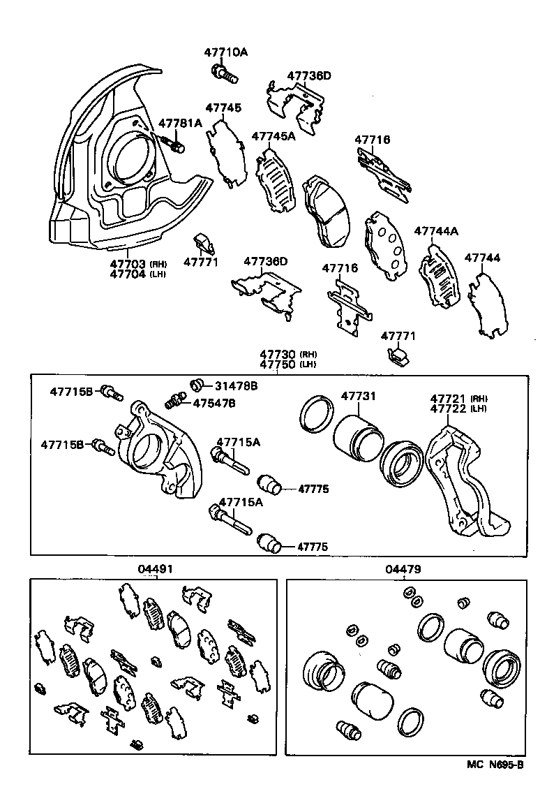Toyota 47721-34010 MOUNTING, FRONT DISC BRAKE CYLINDER, RH