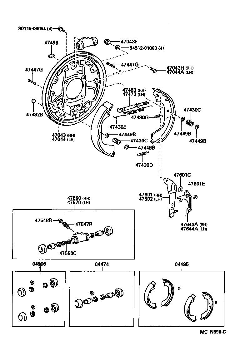 04495-34020 SHOE KIT, REAR BRAKE product image