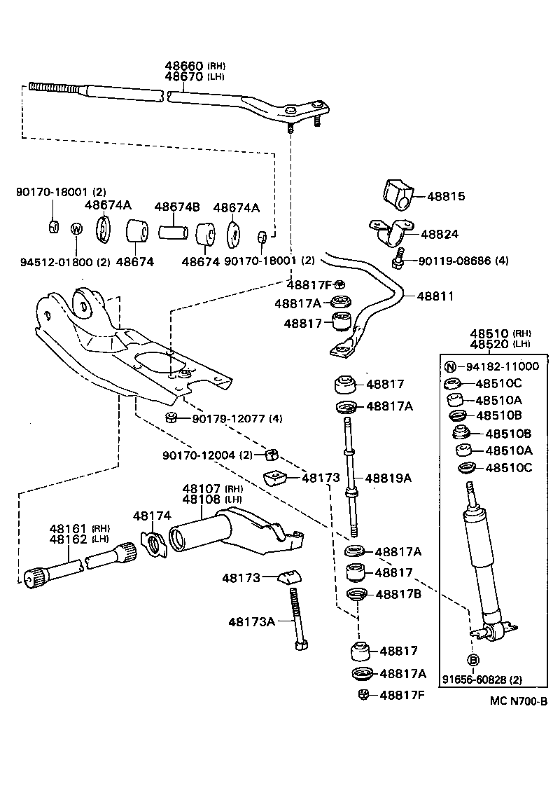 48670-34010 BAR ASSY, STRUT, LH product image