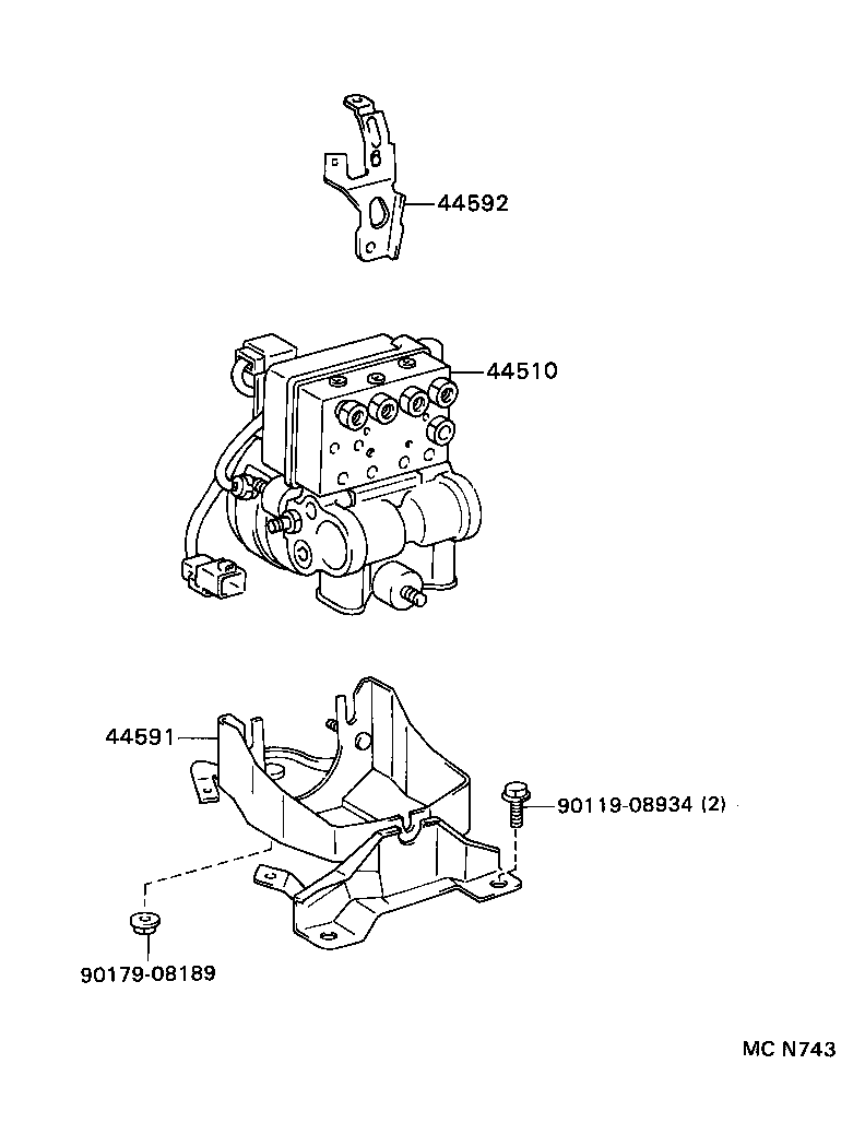 44591-16020 BRACKET, BRAKE ACTUATOR, NO.1 product image