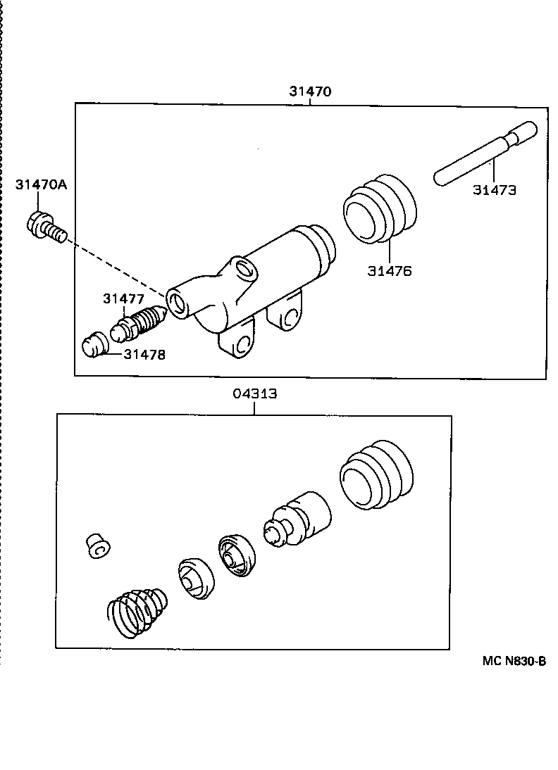 31470-22190 CYLINDER ASSY, CLUTCH RELEASE product image
