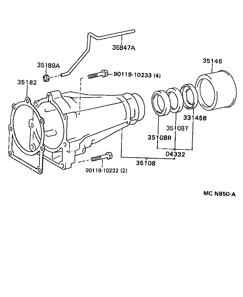 35108-22080 HOUSING SUB-ASSY, EXTENSION (ATM) product image