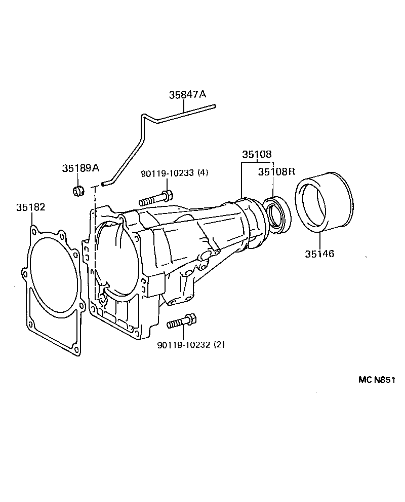 35108-22080 HOUSING SUB-ASSY, EXTENSION (ATM) product image