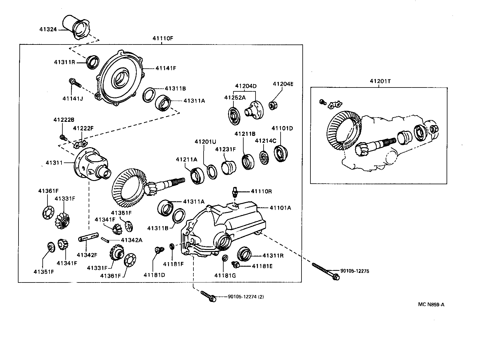 41201-80047 FINAL GEAR KIT, DIFFERENTIAL, FRONT product image