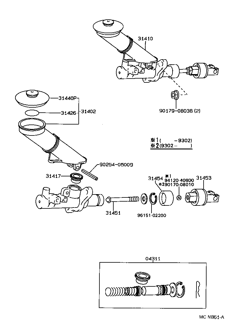 31410-30320 CYLINDER ASSY, CLUTCH MASTER product image