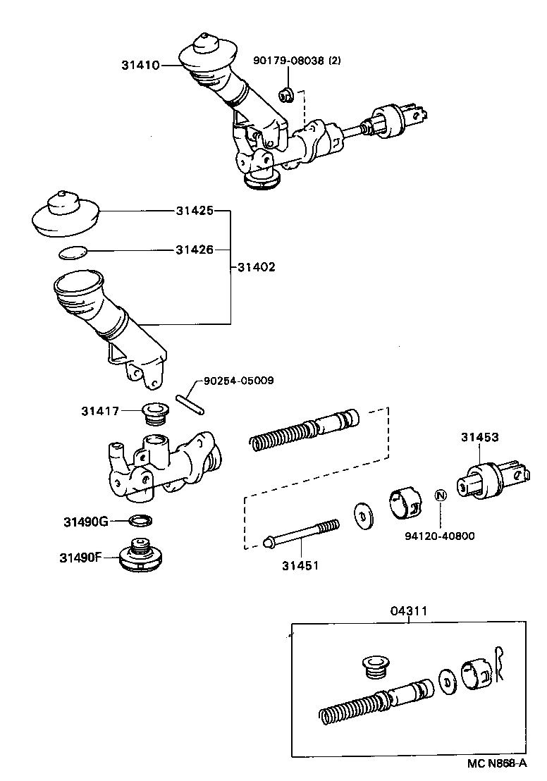 31404-22020 CLEVIS, CLUTCH MASTER CYLINDER PUSH ROD product image