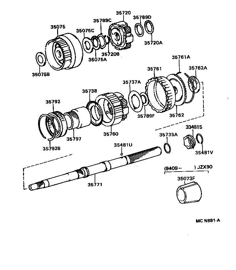 35775-22010 SPACER, NO.1 (FOR OUTPUT SHAFT REAR BEARING) product image