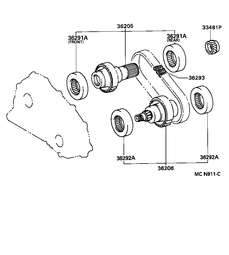 33481-22040 GEAR, SPEEDOMETER DRIVE (FOR TRANSFER) product image