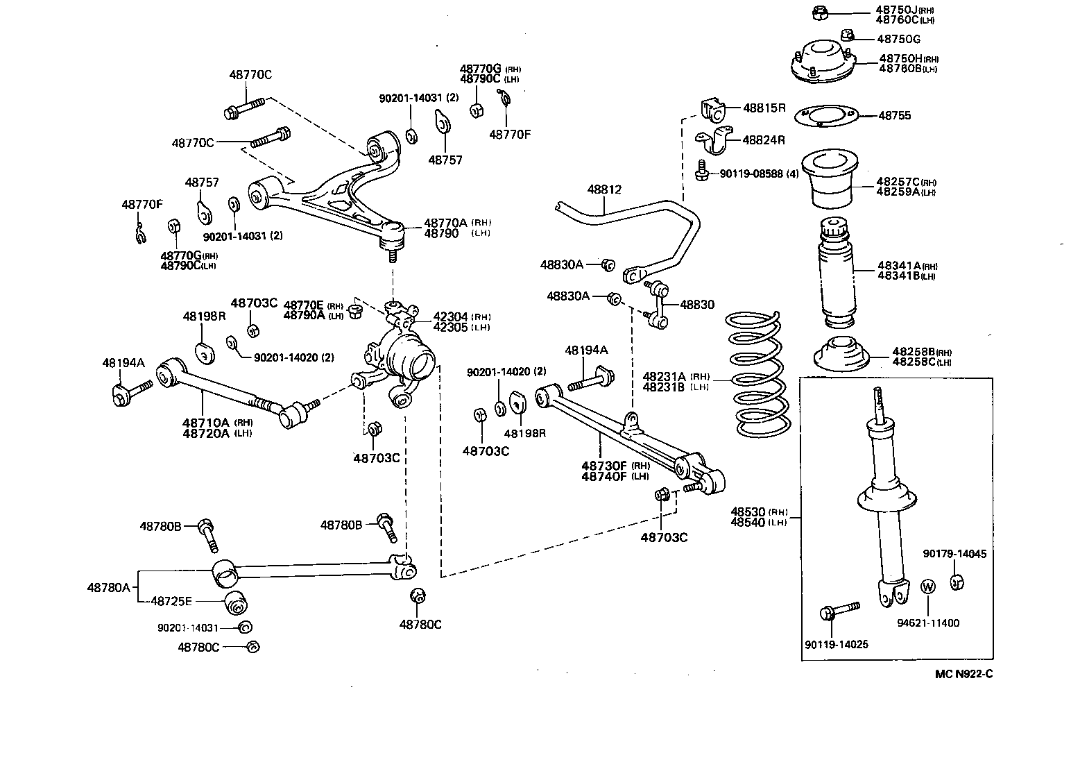 48231-30750 SPRING, COIL, REAR RH product image