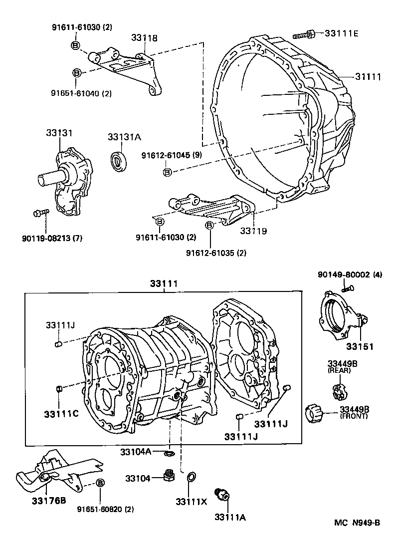 91612-61040 BOLT(FOR TRANSMISSION CASE & ENGINE SETTING) product image