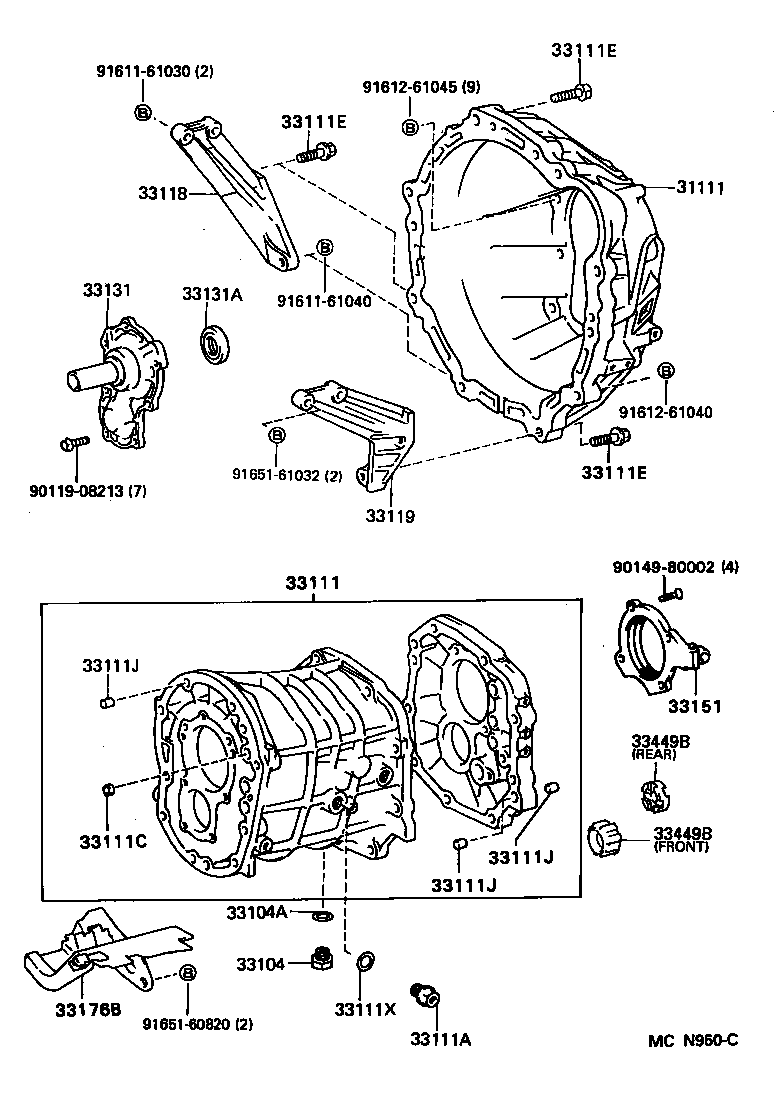 91612-61040 BOLT(FOR TRANSMISSION CASE & ENGINE SETTING) product image