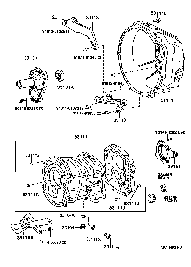 91612-61040 BOLT(FOR TRANSMISSION CASE & ENGINE SETTING) product image