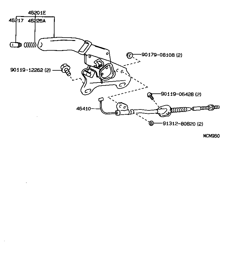 46451-22050 BRACKET, CABLE SUPPORT product image
