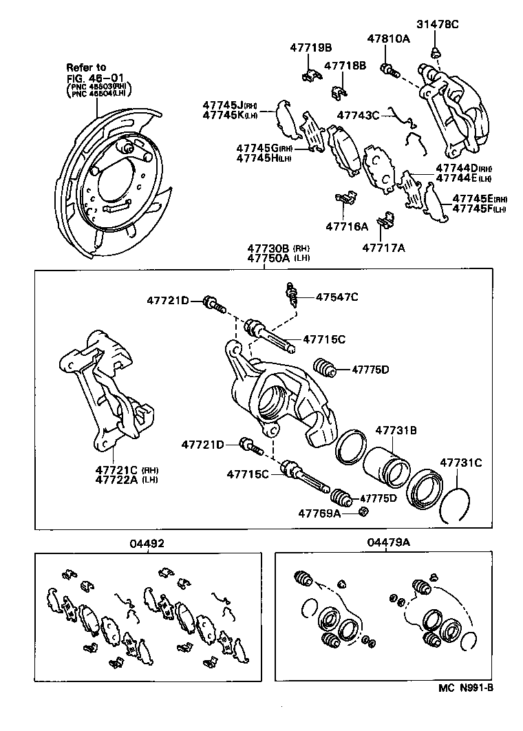 04479-22080 CYLINDER KIT, DISC BRAKE, REAR product image
