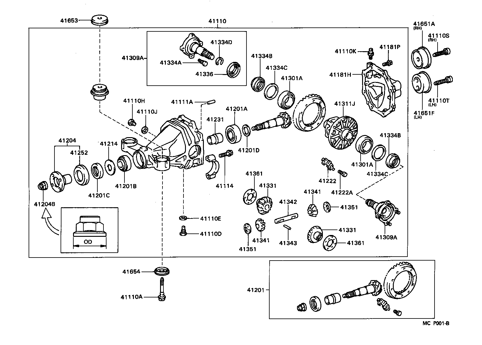 41110-22650 CARRIER ASSY, DIFFERENTIAL, REAR product image
