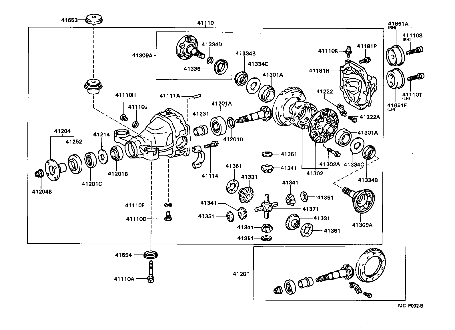 41110-22650 CARRIER ASSY, DIFFERENTIAL, REAR product image