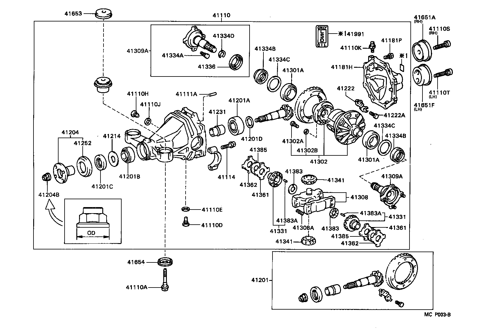 41110-22650 CARRIER ASSY, DIFFERENTIAL, REAR product image