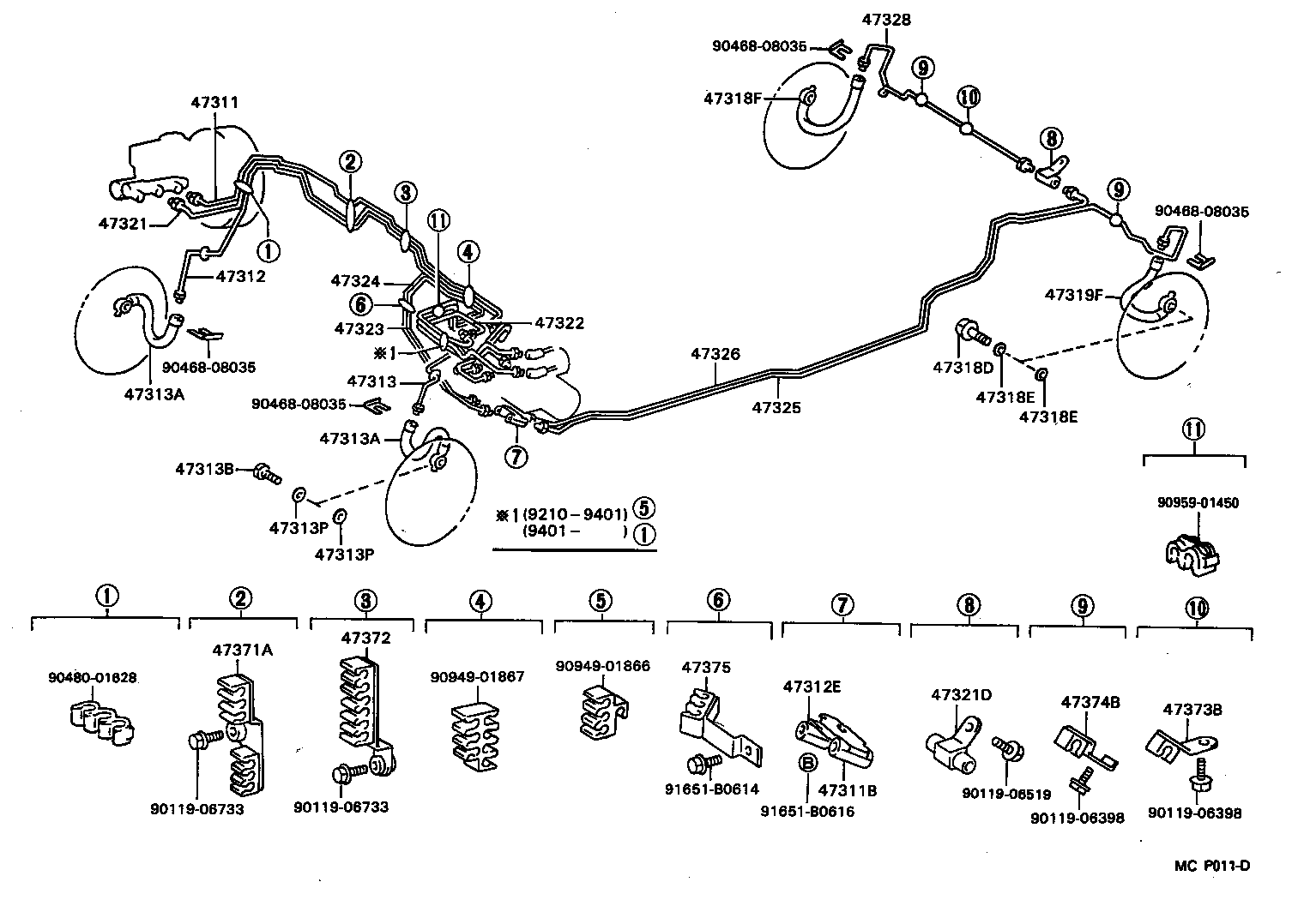 44554-22020 TUBE, BRAKE ACTUATOR, NO.4 product image