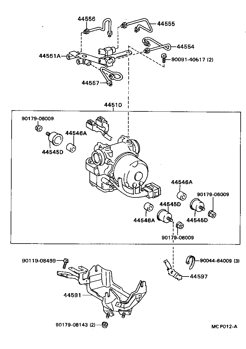 44554-22020 TUBE, BRAKE ACTUATOR, NO.4 product image