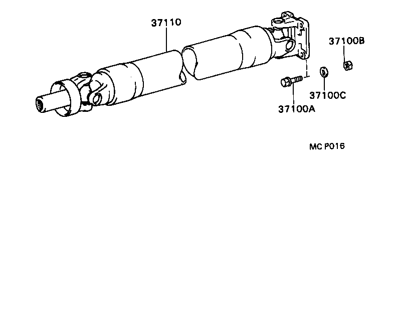 37100-2A130 SHAFT ASSY, PROPELLER W/CENTER BEARING product image
